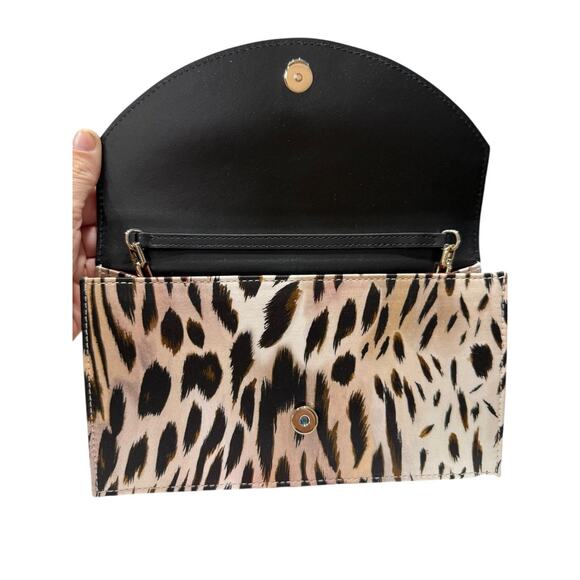 Christian Louboutin Loubi54 Gigi Leopard Satin Crepe Clutch Crossbody Bag - Picture 9 of 14